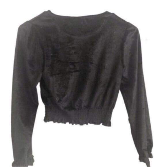 NWT  I.N. Girl Girls Black Glitter Blouse Small - Picture 2 of 6